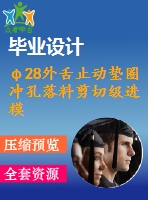 φ28外舌止動墊圈沖孔落料剪切級進(jìn)模具設(shè)計【開題】