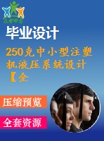 250克中小型注塑機(jī)液壓系統(tǒng)設(shè)計【全套含cad圖紙】