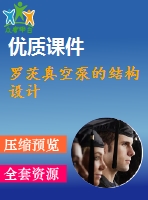 羅茨真空泵的結(jié)構(gòu)設(shè)計